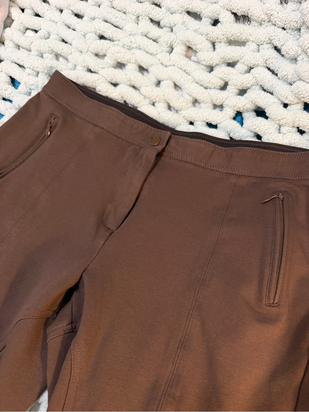 Chico's Brown Stretch Button Up Pants Sz 2.5 - Picture 8 of 13